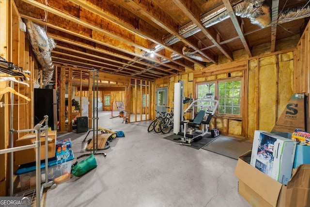 interior space featuring concrete flooring