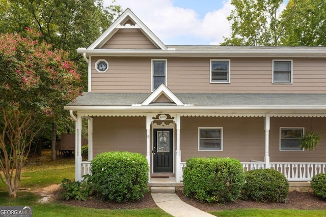 view of front of property featuring a porch