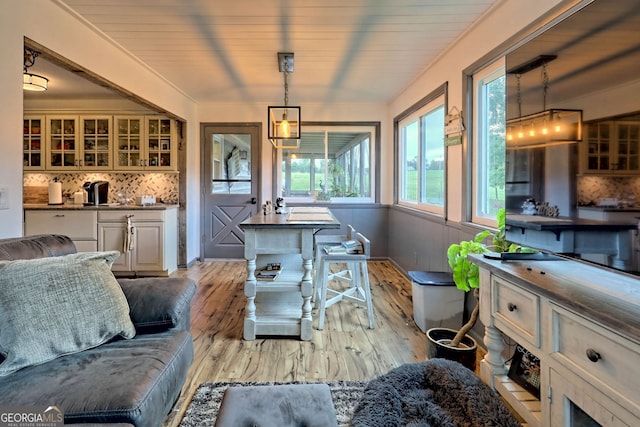 living room featuring light hardwood / wood-style floors