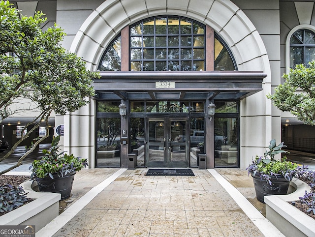 entrance to property with french doors