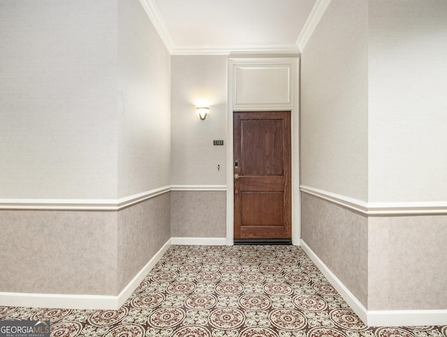 interior space featuring ornamental molding