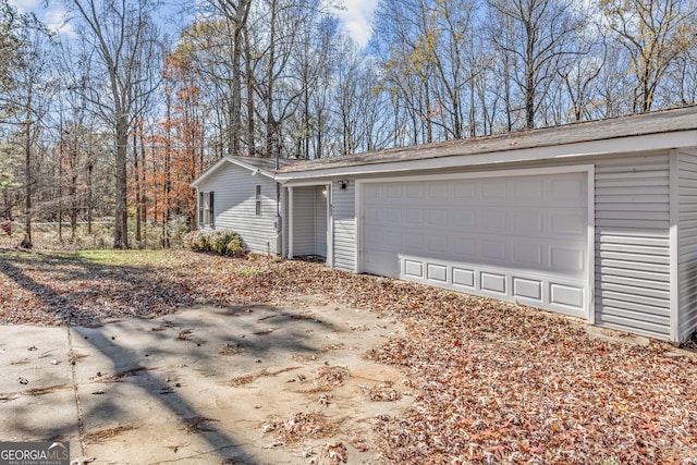 view of garage