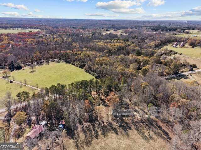 drone / aerial view with a rural view