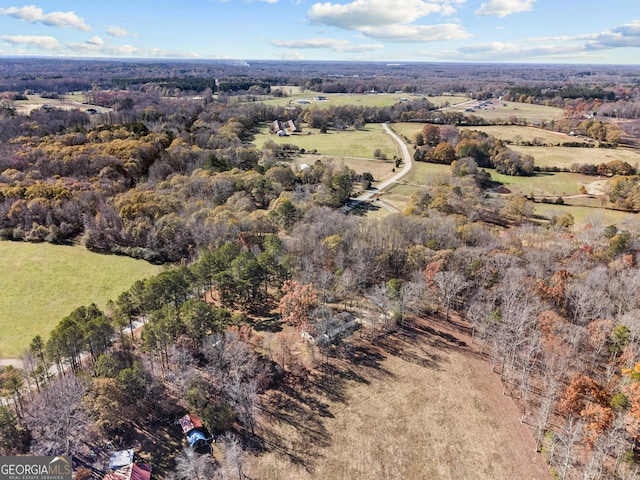 drone / aerial view featuring a rural view