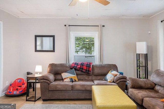 dining room featuring ceiling fan, light hardwood / wood-style flooring, and plenty of natural light