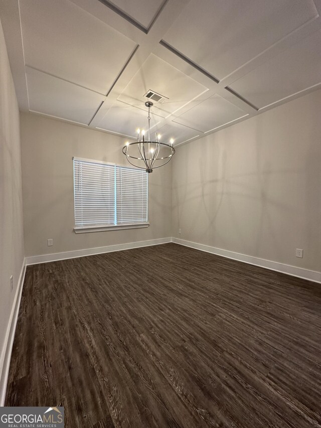 unfurnished dining area with a chandelier