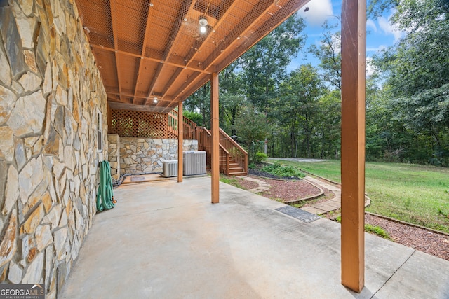 view of patio / terrace with central AC unit