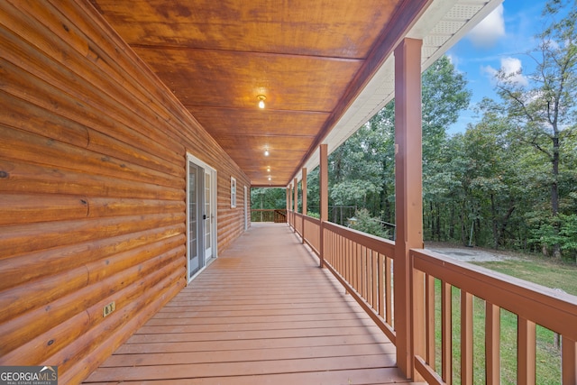 wooden deck with a porch