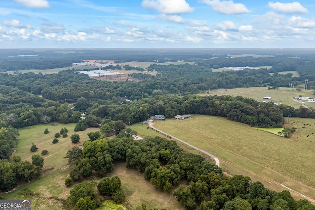 aerial view with a rural view