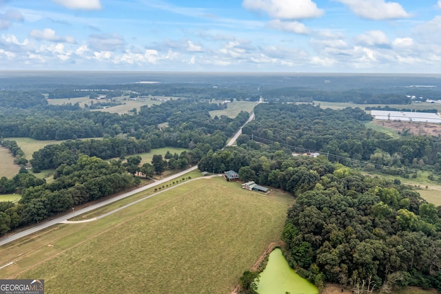 drone / aerial view featuring a rural view