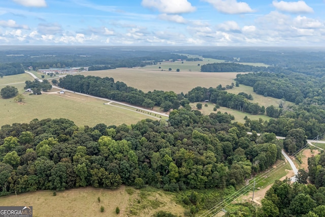 aerial view with a rural view