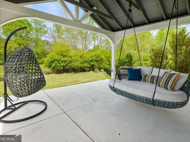 view of patio / terrace featuring a gazebo and outdoor lounge area