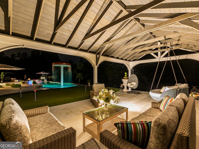 view of patio with an outdoor living space