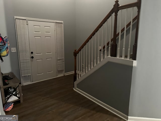 entryway featuring dark hardwood / wood-style flooring