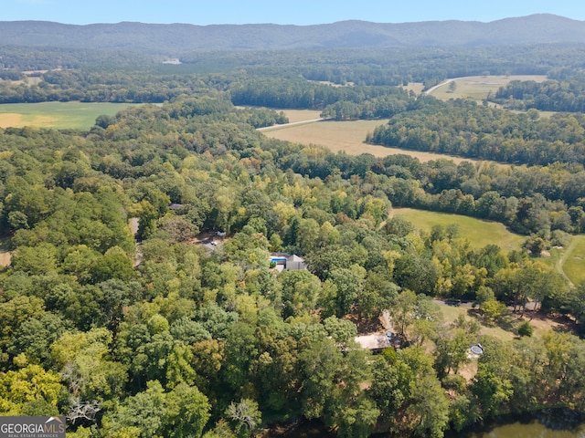 drone / aerial view with a mountain view