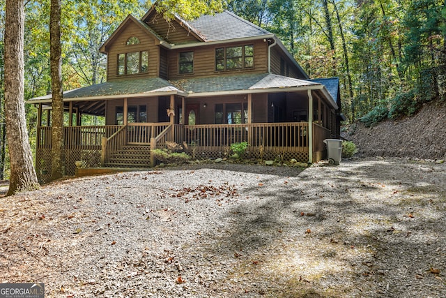 view of front of house featuring a deck