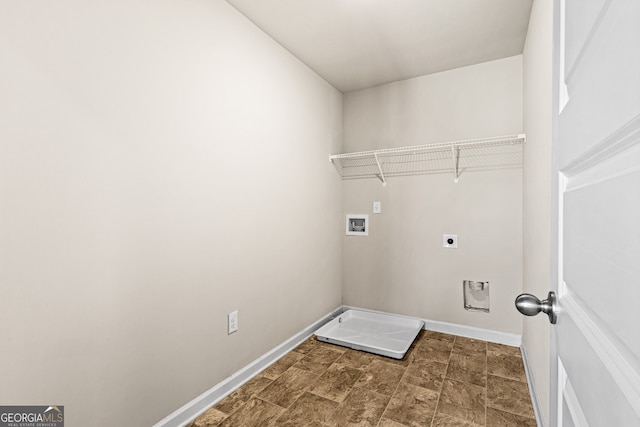 laundry area with washer hookup and hookup for an electric dryer