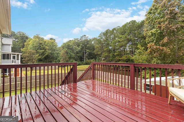 view of wooden deck