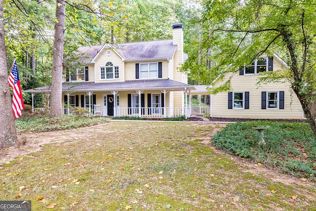 view of front of house featuring covered porch