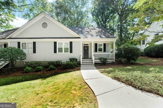 view of front of home with a front yard