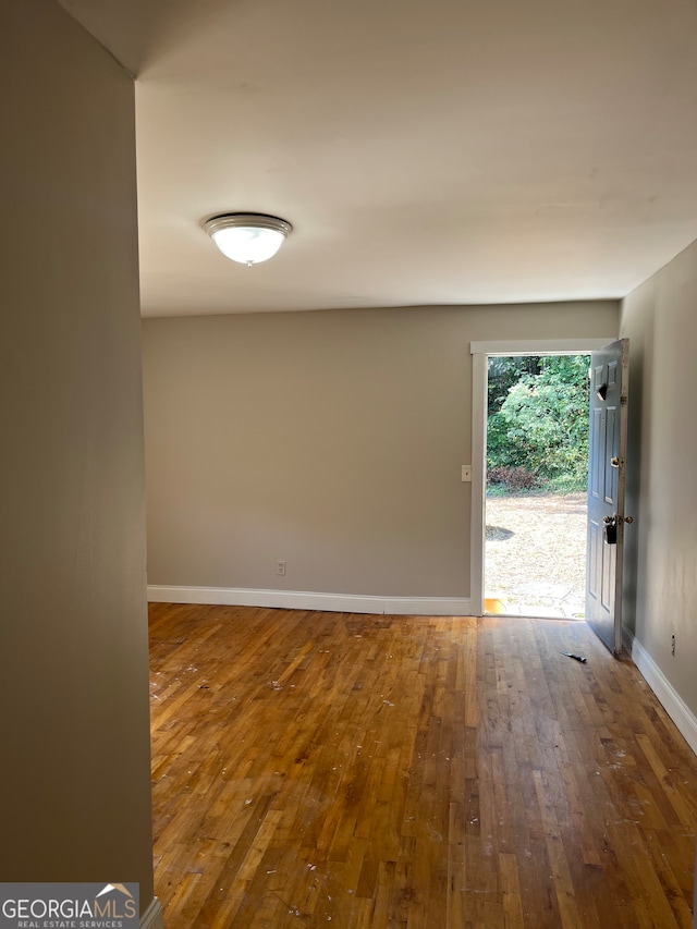 spare room with wood-type flooring