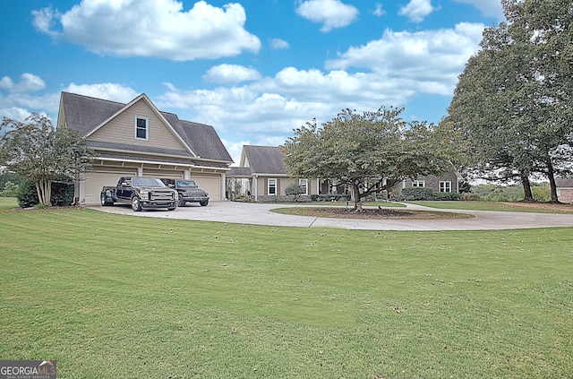 view of yard featuring a garage