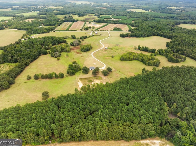 bird's eye view featuring a rural view