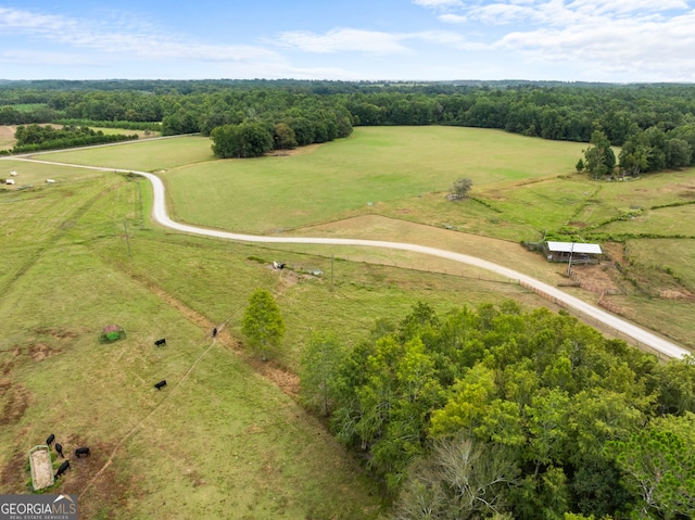 bird's eye view featuring a rural view