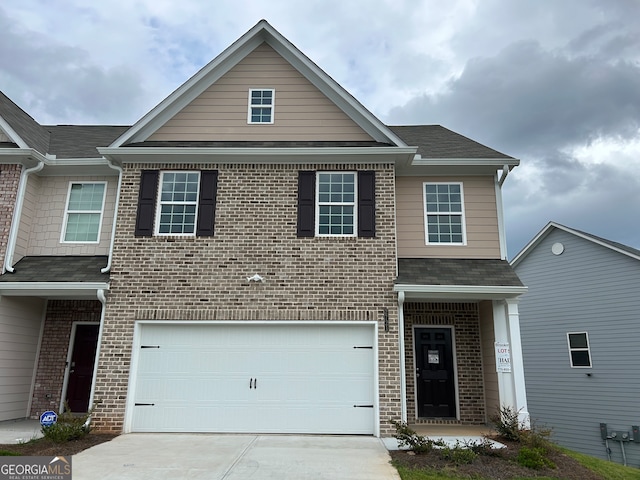 view of front of property featuring a garage