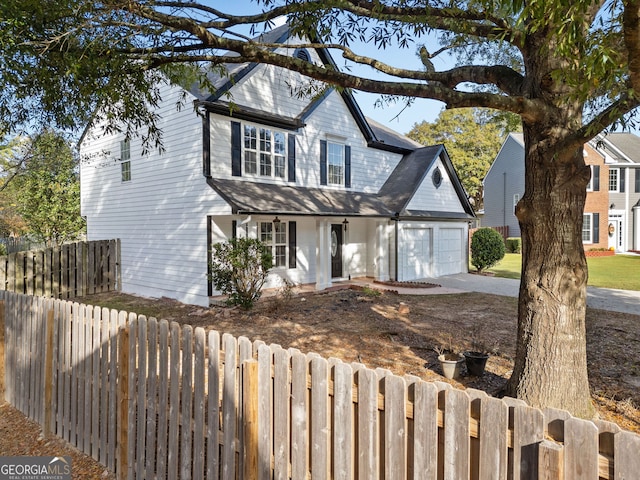 view of front of house with a garage