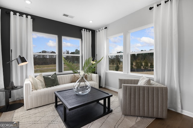 living room featuring light hardwood / wood-style floors