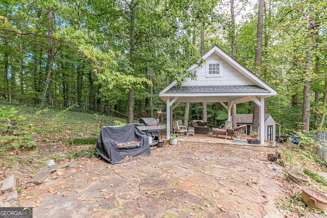 view of yard with a gazebo