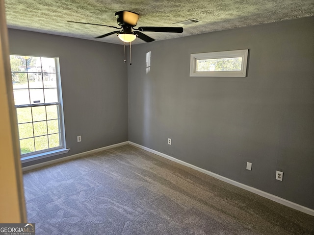 unfurnished room with carpet flooring and a healthy amount of sunlight