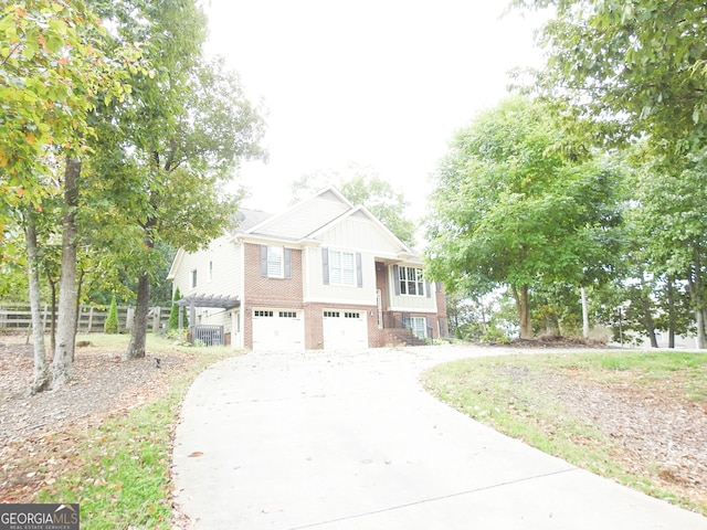 view of front of house with a garage