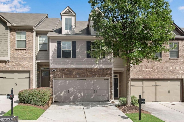 view of property with a garage