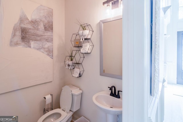 bathroom with sink and toilet