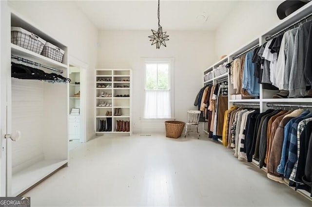 view of walk in closet