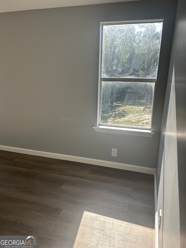 spare room featuring wood-type flooring