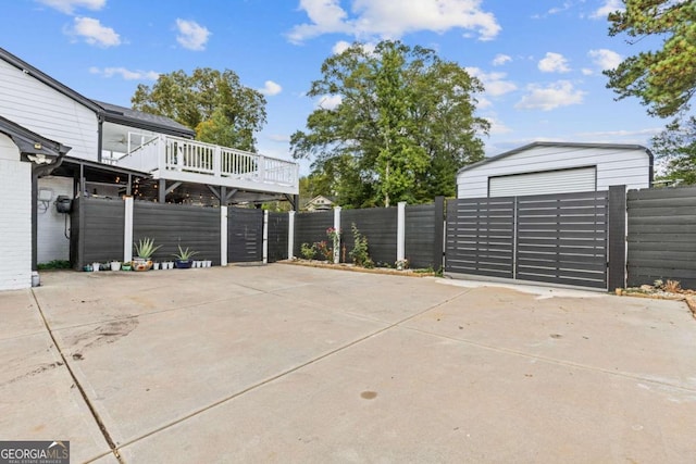 view of patio featuring a wooden deck