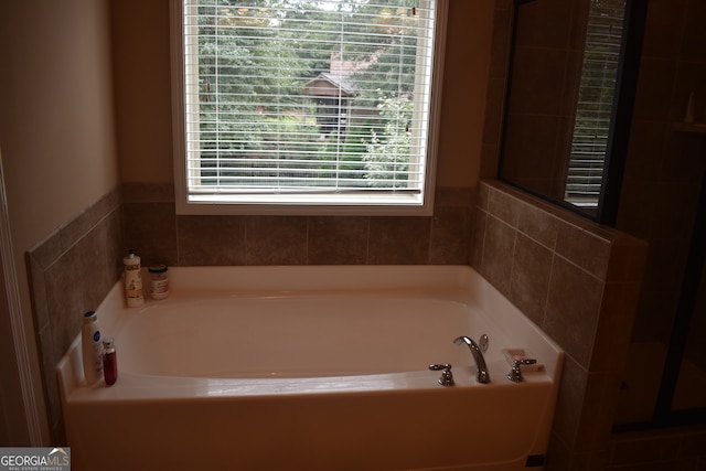 bathroom with a washtub