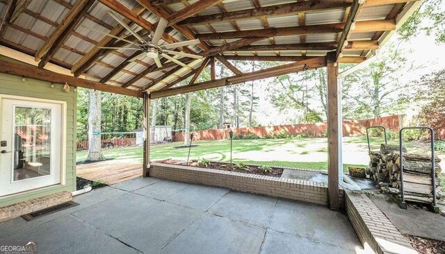 view of patio / terrace with ceiling fan