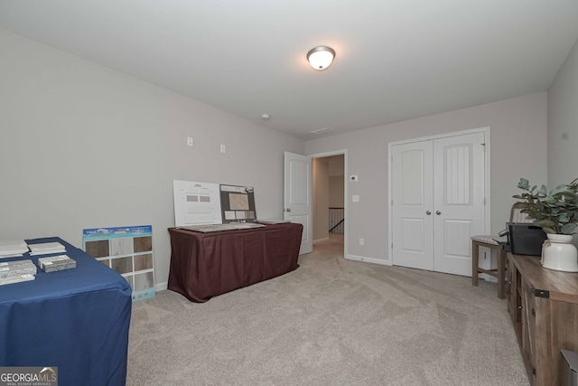 interior space with light colored carpet