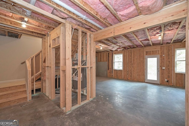 basement featuring plenty of natural light