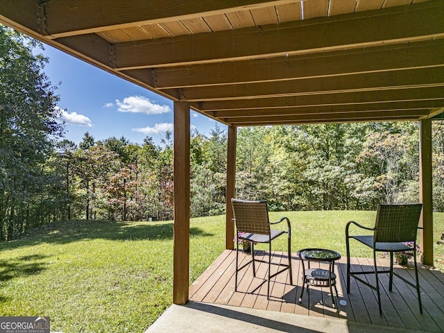 view of patio featuring a wooden deck