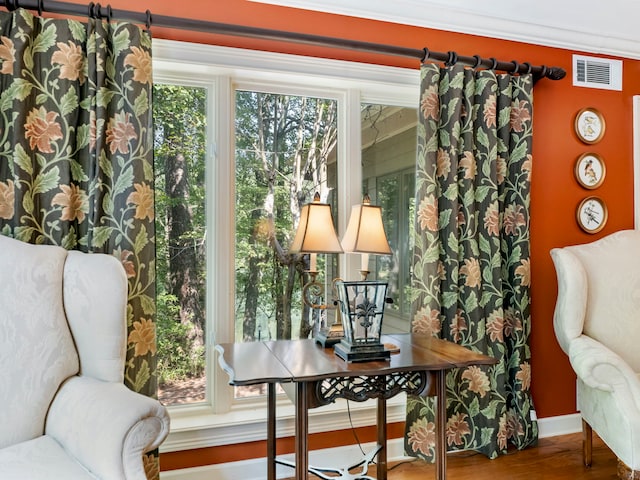 4394 Holly Springs Rd, Pendergrass, GA 30567 - sitting room with baseboards, visible vents, and wood finished floors