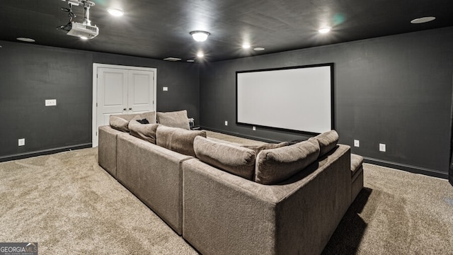 cinema room with carpet