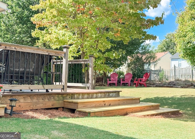 2206 Sugar Maple Ct NW, Acworth, GA 30101 - view of home's community with a deck, fence, and a lawn