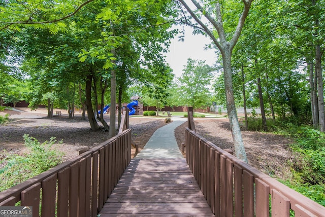 view of property's community featuring a playground