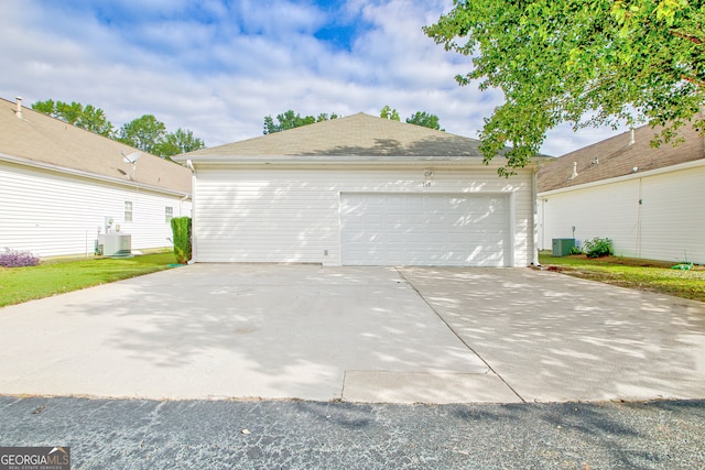 garage with central air condition unit