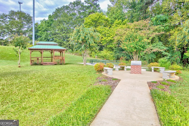 view of yard featuring a gazebo